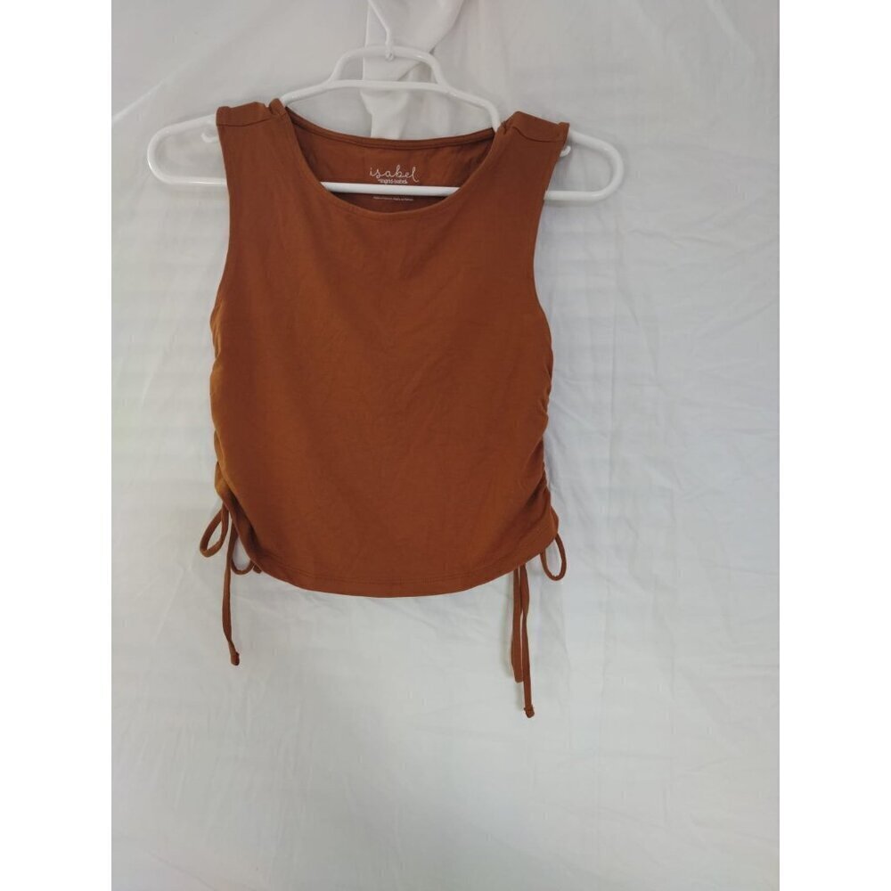 Isabel, Top style blouse with short sleeves for women, Brown color, Size S, NWT